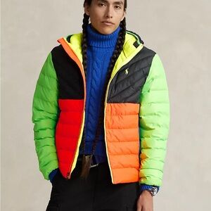 $298 Polo Ralph Lauren Hi-Tech Color block Neon Puffer Men’s XL NWT